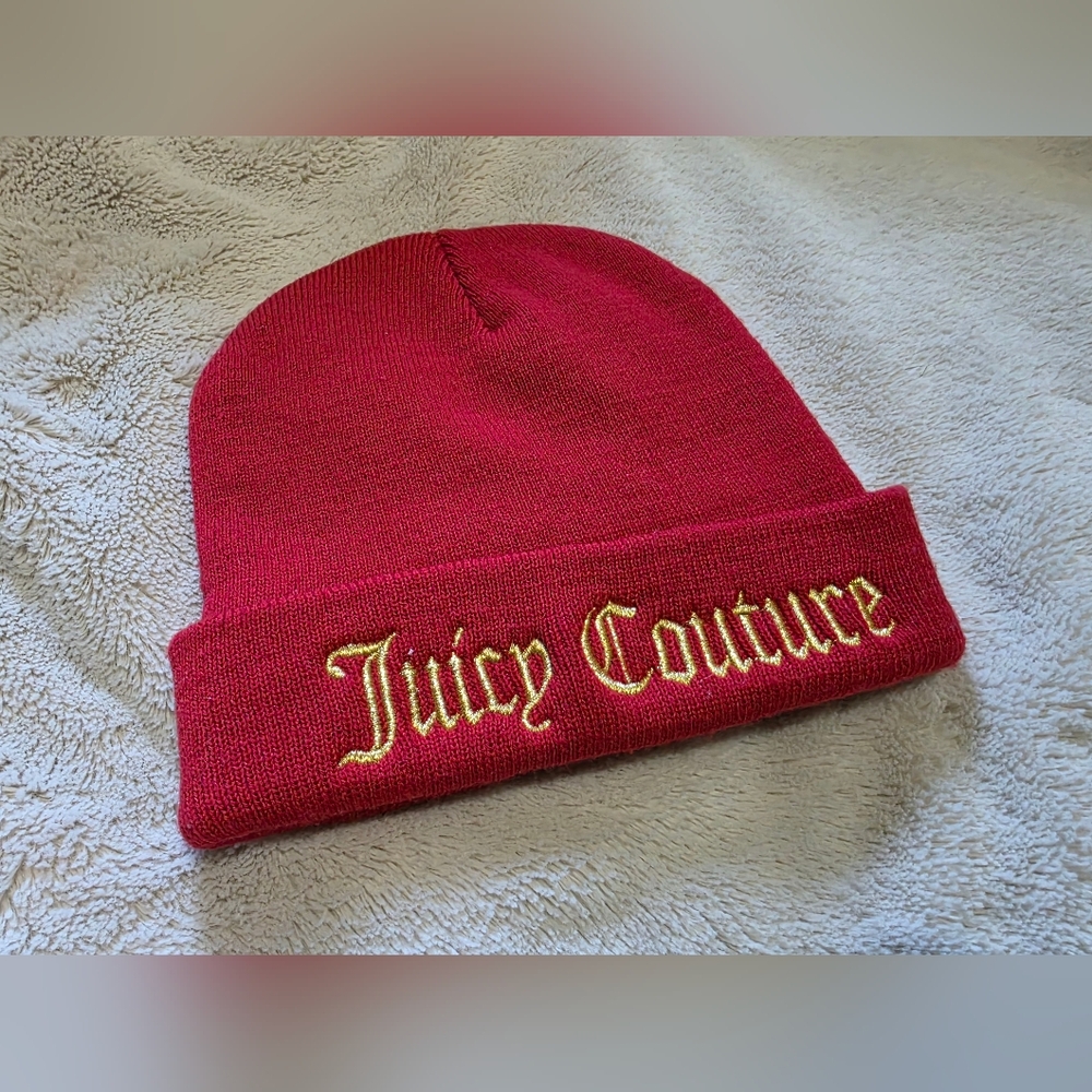 Juicy Couture Burgundy Knit Hat